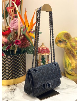 CHANEL REISSUE 2.55 PATENT DOUBLE SMALL FLAP BAG SHW -FULL SET-