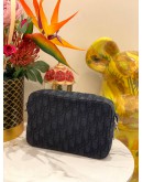 (LIKE NEW) CHRISTIAN DIOR MINI SAFARI WITH CROSSBODY STRAP IN BLACK DIOR OBLIQUE JACQUARD AND GRAINED CALFSKIN LEATHER