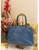 PRADA VITELLO BLUE DAINO LEATHER TOTE 