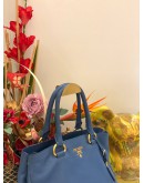 PRADA VITELLO BLUE DAINO LEATHER TOTE 
