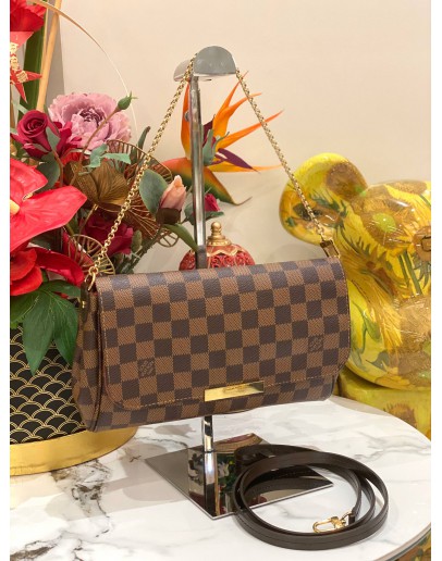 (LIKE NEW) LOUIS VUITTON FAVORITE MM IN DAMIER EBENE CANVAS