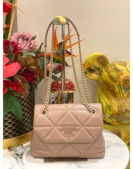 (LIKE NEW) PRADA DIAGRAMME QUILTED CHAIN SHOULDER BAG