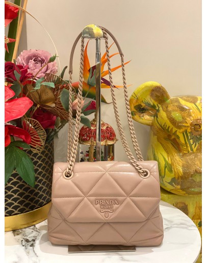 (LIKE NEW) PRADA DIAGRAMME QUILTED CHAIN SHOULDER BAG