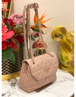 (LIKE NEW) PRADA DIAGRAMME QUILTED CHAIN SHOULDER BAG