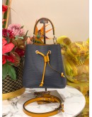 LOUIS VUITTON NEONOE BLUE EPI LEATHER BUCKET BAG WITH YELLOW LEATHER TRIM 