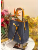 LOUIS VUITTON NEONOE BLUE EPI LEATHER BUCKET BAG WITH YELLOW LEATHER TRIM 