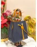 LOUIS VUITTON NEONOE BLUE EPI LEATHER BUCKET BAG WITH YELLOW LEATHER TRIM 