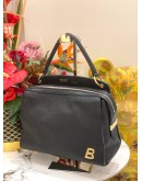 BALLY SIGNATURE B LOGO TWO WAY HANDBAG IN BLACK LEATHER