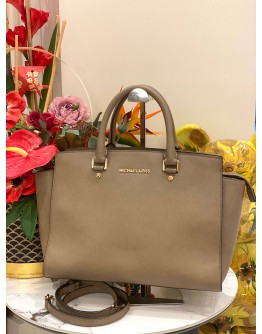 MICHAEL KORS LEATHER HANDLE BAG WITH STRAP