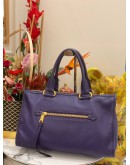PRADA BL0805 HANDLE BAG VIOLA VITELLO DAINO SOFT LEATHER WITH ZIPPED AND LEATHER STRAP