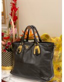 PRADA VITELLO DAINO TOTE IN BLACK 