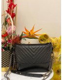 2019 CHANEL LARGE CHEVRON GABRIELLE BLACK HOBO BAG -FULL SET-