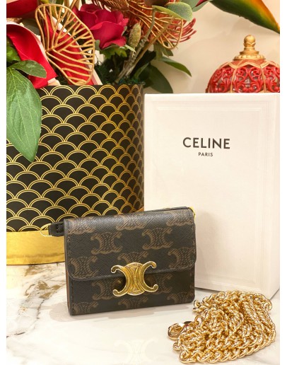 (LIKE NEW) CELINE TRIOMPHE CANVAS TEEN TRIOMPHE BAG -FULL SET-