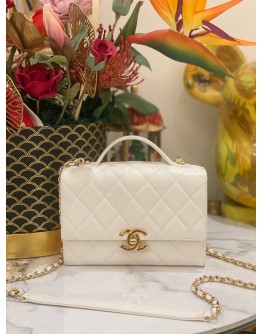 (LIKE NEW) 2023 CHANEL HANDLE FLAP CHAIN BAG MICROCHIP 