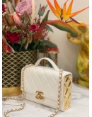 (LIKE NEW) 2023 CHANEL HANDLE FLAP CHAIN BAG MICROCHIP 