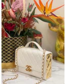 (LIKE NEW) 2023 CHANEL HANDLE FLAP CHAIN BAG MICROCHIP 