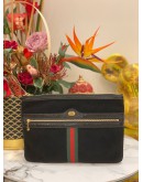 (BRAND NEW) GUCCI OPHIDIA GG BLACK SUEDE LEATHER CLUTCH BAG
