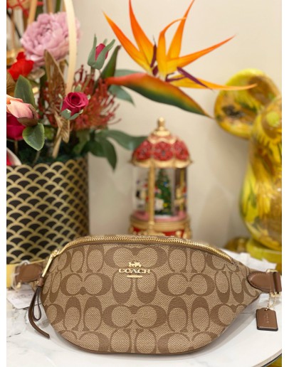 (BRAND NEW) COACH SIGNATURE BROWN BELT WAIST BAG