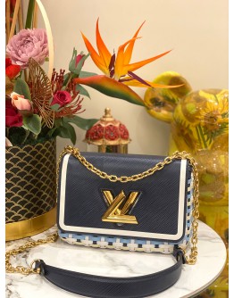 (LIKE NEW) LOUIS VUITTON TWIST GUINGUETTE MM INDIGO BLUE BAG 