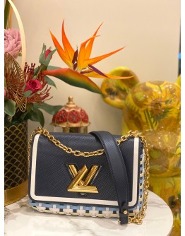 (LIKE NEW) LOUIS VUITTON TWIST GUINGUETTE MM INDIGO BLUE BAG 