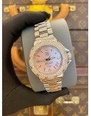 2014 TAG HEUER FORMULA 1 LADY REF WAC1216 DIAMOND BEZEL PINK MOTHER OF PEARL DIAL 35MM QUARTZ WATCH -FULL SET-