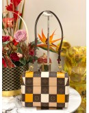 (LIKE NEW) LOUIS VUITTON TWIST MM DAMIER CHECK MONOGRAM LEATHER SHOULDER BAG 