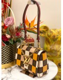(LIKE NEW) LOUIS VUITTON TWIST MM DAMIER CHECK MONOGRAM LEATHER SHOULDER BAG 