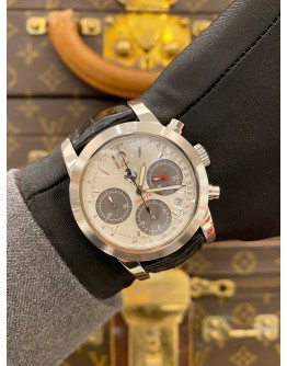(LIKE NEW) 2005 GIRARD-PERREGAUX FERRARI CHRONOGRAPH LIMITED EDITION TO 2000 PIECES REF 8028 WHITE DIAL 40MM AUTOMATIC WATCH -FULL SET-