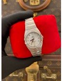 2013 OMEGA CONSTELLATION DOUBLE EAGLE REF 1589.75.00 WHITE DIAMOND MOTHER OF PEARL DIAL 24MM QUARTZ WATCH -FULL SET-