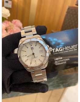 (LIKE NEW) 2014 TAG HEUER AQUARACER REF WAY1111 WHITE DIAL 40.5MM QUARTZ WATCH -FULL SET-