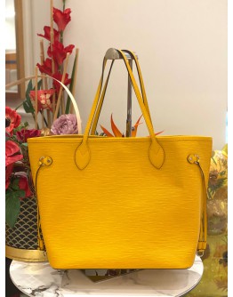 (LIKE NEW) LOUIS VUITTON NEVERFULL MM TOTE BAG IN YELLOW EPI LEATHER