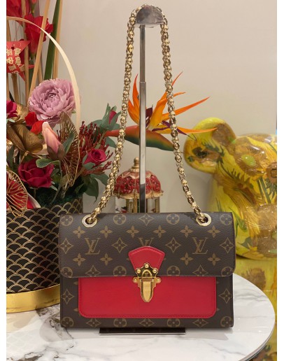 2016 LOUIS VUITTON CHERRY VICTOIRE MONOGRAM CANVAS WITH RED CALFSKIN LEATHER CHAIN BAG