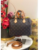 LOUIS VUITTON SPEEDY 25 BROWN MONOGRAM CANVAS HANDLE BAG WITH ADJUSTABLE STRAP  