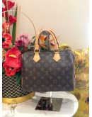 LOUIS VUITTON SPEEDY 25 BROWN MONOGRAM CANVAS HANDLE BAG WITH ADJUSTABLE STRAP  