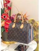 LOUIS VUITTON SPEEDY 25 BROWN MONOGRAM CANVAS HANDLE BAG WITH ADJUSTABLE STRAP  