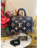 LOUIS VUITTON SPEEDY BANDOULIERE 25 BI COLOR MONOGRAM EMPREINTE LEATHER HANDLE BAG WITH ADJUSTABLE STRAP  