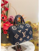 LOUIS VUITTON SPEEDY BANDOULIERE 25 BI COLOR MONOGRAM EMPREINTE LEATHER HANDLE BAG WITH ADJUSTABLE STRAP  