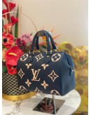 LOUIS VUITTON SPEEDY BANDOULIERE 25 BI COLOR MONOGRAM EMPREINTE LEATHER HANDLE BAG WITH ADJUSTABLE STRAP  