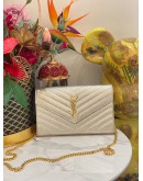 YSL SAINT LAURENT KATE MEDIUM FLAP BAG IN SILVER GOLD METALLIC LEATHER