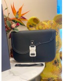 (BRAND NEW) CHRISTIAN DIOR MEDIUM SADDLE MESSENGER BAG WITH FLAP BLACK GRAINED CALFSKIN 