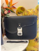(BRAND NEW) CHRISTIAN DIOR MEDIUM SADDLE MESSENGER BAG WITH FLAP BLACK GRAINED CALFSKIN 