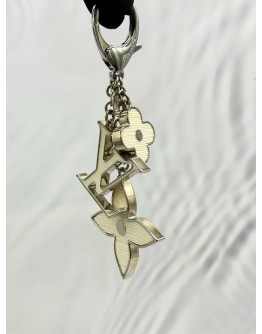 LOUIS VUITTON FLEUR DE EPI BAG CHARM IN EPI ENAMEL BLANC