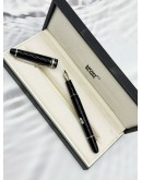 MONTBLANC MEISTERSTUCK CLASSIQUE FOUNTAIN PEN M NIB IN BLACK RESIN WITH 14K 585 GOLD NIB AND PLATINUM-COATED TRIMS