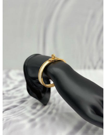 HERMES MINI CLIC KELLY BRACELET SIZE PM 16 CM IN ROSE GOLD PLATED WITH ENAMEL