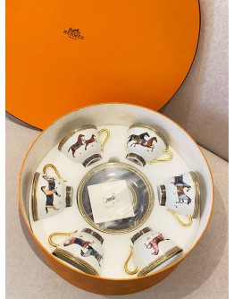 (UNUSED) HERMES CHEVAL D’ORIENT TEA CUP AND SAUCER -FULL SET- (UNUSED) HERMES CHEVAL D’ORIENT TEA CUP AND SAUCER -FULL SET-
