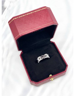 (LIKE NEW) CARTIER MAILLON PANTHÈRE RING IN 18K 750 WHITE GOLD SIZE 62