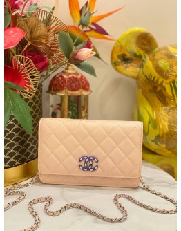(LIKE NEW) CHANEL WOC WALLET ON CHAIN CAVIAR LEATHER 