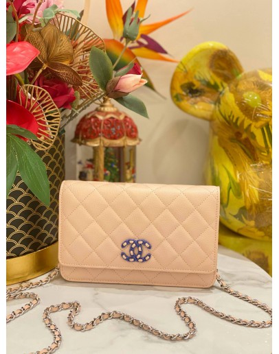 (LIKE NEW) CHANEL WOC WALLET ON CHAIN CAVIAR LEATHER 