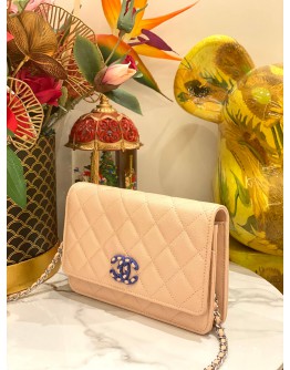 (LIKE NEW) CHANEL WOC WALLET ON CHAIN CAVIAR LEATHER 