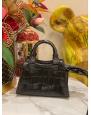 (LIKE NEW) BALENCIAGA NEO CLASSIC CITY CROC LEATHER TOP HANDLE BAG WITH STRAP 